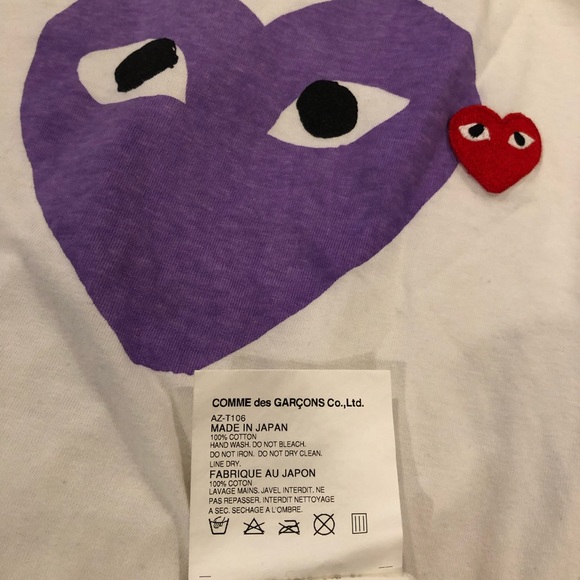 Comme des Garçons Play Tee - Lavender & Red Hearts - Picture 5 of 5